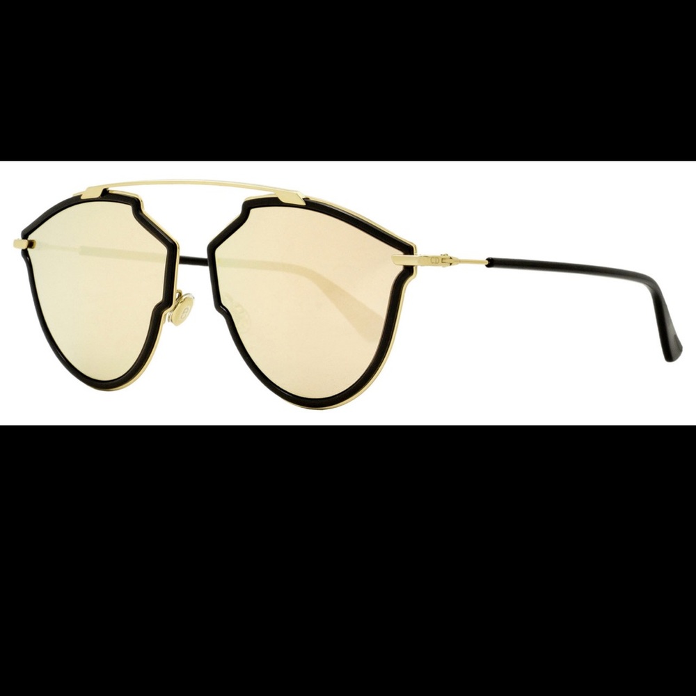 Dior SOREALRISE 2M2SQ Black Gold mirrored Sunglasses